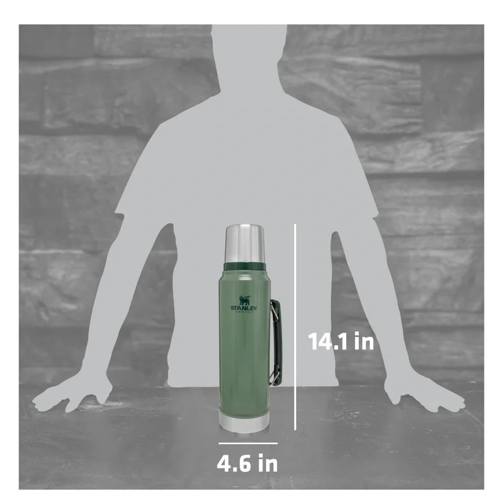 Stanley Classic Stainless Steel Vacuum Insulated Thermos Bottle, 1.1 qt - Picture 6 of 8